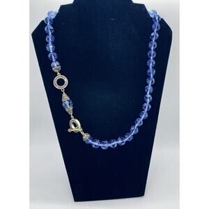 Heidi Daus Let Me Count the Ways Blue Crystal Necklace Signed